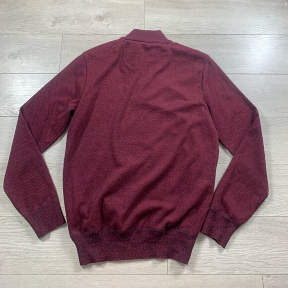 Robert Graham Burgundy 1/4 Zip Pullover Sweater - Picture 3 of 8